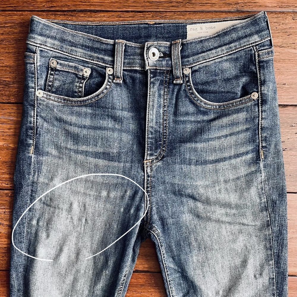 Rag & Bone High Rise Skinny Jeans Raw Hem Sz 26 - Picture 14 of 14